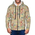 thumbnail image 1 of Kdxio Retro Geometry Print Men Hoodies Casual Hoodies for Men with Zip Pockets Full Zip Long Sleeve Sweatshirt Sports Hooded Jacket-Large, 1 of 5