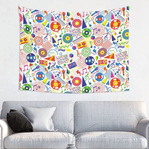 Kdxio Retro Musi Disco Wall Hanging Tapestries Banner For Bedroom College Dorm Home Living Room Party Decor 29X37 In