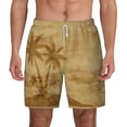 thumbnail image 1 of Kdxio Retro Palm Tree Print Men'S Swim Trunks With Compression Liner 7 Inch Inseam Quick Dry Swim Shorts, 1 of 7