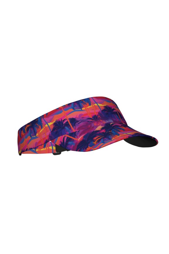 Retro Palms Print Sun Visor Hat Golf Visor Adjustable Velcro Outdoor Sports Cap for Men Women