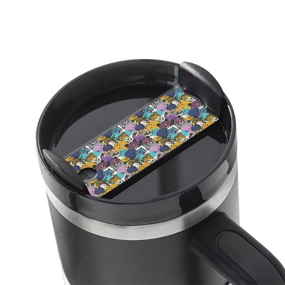 Kdxio Retro Panther Name Plate Compatible Stanley Cups Name Tag Acrylic Nameplate Tumbler Lid Topper for Cup Accessories