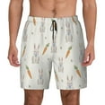 thumbnail image 1 of Kdxio Retro Rabbit Print Men's Swim Trunks with Compression Liner 7 Inch Inseam Quick Dry Swim Shorts, 1 of 7