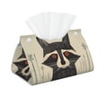 thumbnail image 1 of Kdxio Retro Raccoon Graphic Print Print Tissue Box Cover,Modern PU Leather Rectangular Tissue Box Holder for Bathroom Living Room Bedroom Office Desk Car Home, 1 of 6