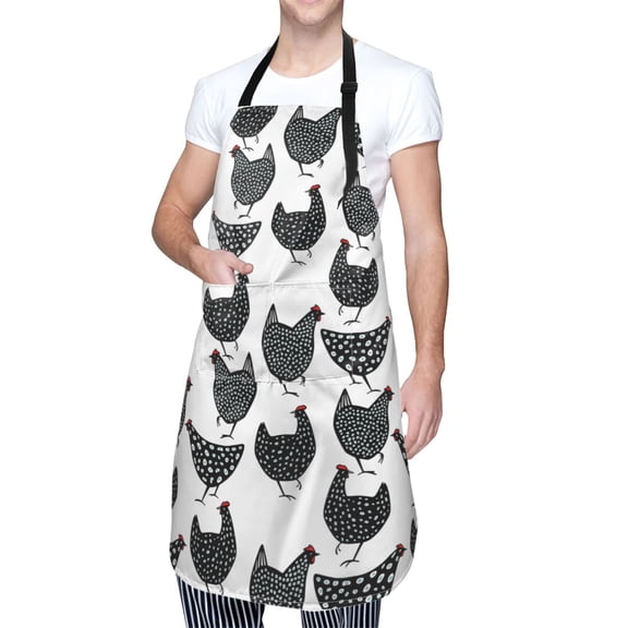 Kdxio Retro Rooster Apron with Pockets Adjustable Kitchen Aprons for Men Women Waterproof Aprons for Cooking,Drawing,Crafting, Baking Household Cleaning