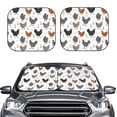 thumbnail image 1 of Kdxio Retro Rooster Print 2-Piece Sun Shade Front Windshield - Foldable Car Front Window Sunshades for Most Sedans SUV Truck, 1 of 6