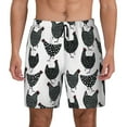 thumbnail image 1 of Kdxio Retro Rooster Print Men's Swim Trunks with Compression Liner 7 Inch Inseam Quick Dry Swim Shorts, 1 of 7