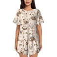 thumbnail image 1 of Kdxio Retro Rooster Print Pajamas Sets for Women Short-Sleeved Pjs with Lounge Shorts Two Piece Sleepwear S-4XL, 1 of 9