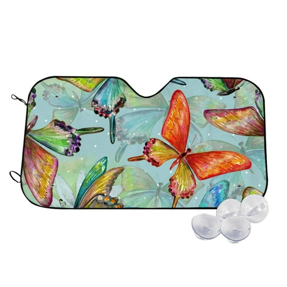 Kdxio Retro Seamless Flying Butterflies Print Windshield Sun Shade,UV Rays and Sun Heat Protection,Sunshade for Car Windshield,Car Shade Front Windshield -