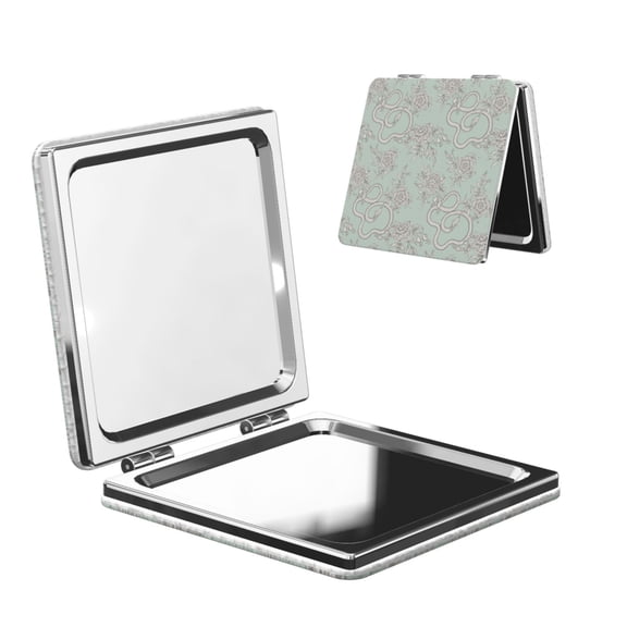 Kdxio Retro Snake Pocket Mirror, 1X/2X Travel Makeup Mirror 2-Sided Folding Small Mirror Portable Double-Sided Magnifying Cosmetic Mirror for Gift-Square