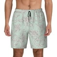 thumbnail image 1 of Kdxio Retro Snake Print Men's Swim Trunks with Compression Liner 7 Inch Inseam Quick Dry Swim Shorts, 1 of 7