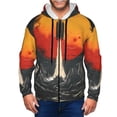 thumbnail image 1 of Kdxio Retro Space Rocket Launch Print Men Hoodies Casual Hoodies for Men with Zip Pockets Full Zip Long Sleeve Sweatshirt Sports Hooded Jacket-XX-Large, 1 of 5