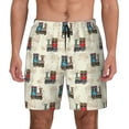 thumbnail image 1 of Kdxio Retro Steampunk Vehicle Print Men's Swim Trunks with Compression Liner 7 Inch Inseam Quick Dry Swim Shorts, 1 of 5