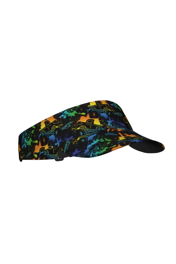 Retro Truck Print Sun Visor Hat Golf Visor Adjustable Velcro Outdoor Sports Cap for Men Women