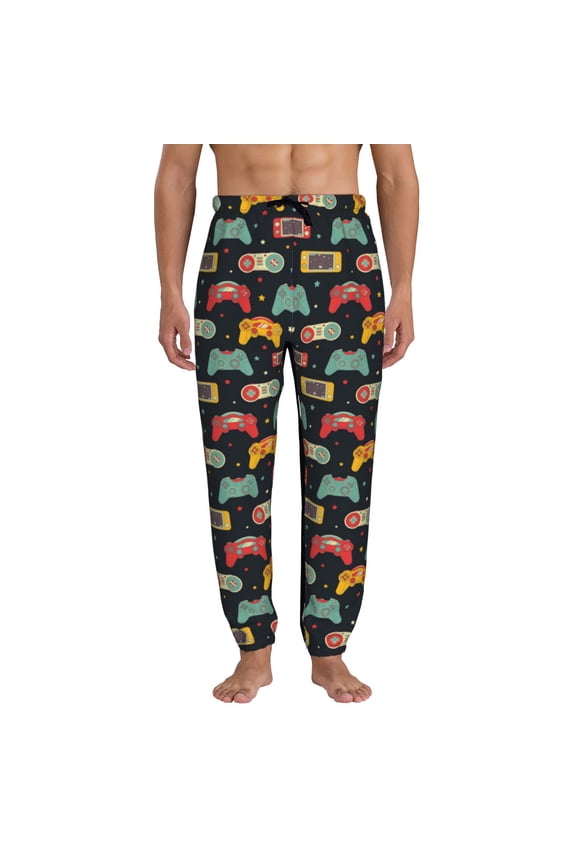 Retro Video Game Pattern Joggers,Sweatpants for Men with Pockets-Small