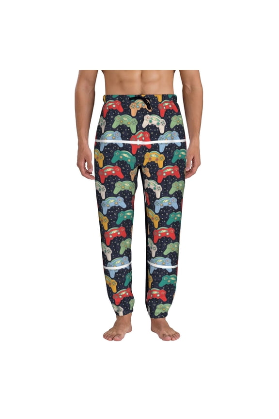 Retro Video Game Pattern Joggers,Sweatpants for Men with Pockets-XX-Large