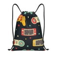 thumbnail image 1 of Kdxio Retro Video Game Print Drawstring Backpack Bag,Waterproof Draw String Back Sack, Gym Drawstring Bags Swim Bag For Unisex, 1 of 9
