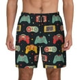 thumbnail image 1 of Kdxio Retro Video Game Print Men's Swim Trunks with Compression Liner 7 Inch Inseam Quick Dry Swim Shorts, 1 of 7