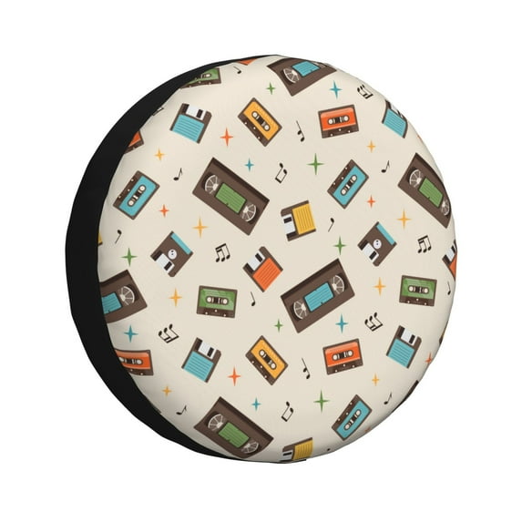 Kdxio Retro Vintage Tape for Tire Cover Wheel Protectors Tyre Covers Weatherproof Wheel Covers Universal Fit for Trailer Rv SUV Truck Camper Travel Trailers 16 inch