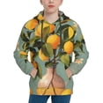 thumbnail image 1 of Kdxio Retro Warm Lemon Flower Pattern Boys Athletic Unisex Boys Girls Hoodie with Pocket Sweatshirts-Large, 1 of 6