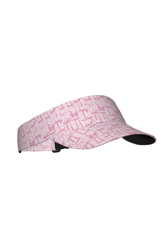 Ribbon Bow Print Sun Visor Hat Golf Visor Adjustable Velcro Outdoor Sports Cap for Men Women