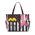 thumbnail image 1 of Kdxio Ribbon Breast Cancer Awareness for Beach Bag for Women Large Beach Tote Bag Waterproof Sandproof Swim Bag with Zipper Pockets Beach Vacation Travel, 1 of 6