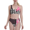 thumbnail image 1 of Kdxio Ribbon Breast Cancer Awareness for Womens High Waisted Bikini Top Sports Style Two Piece Bathing Suits, 1 of 5