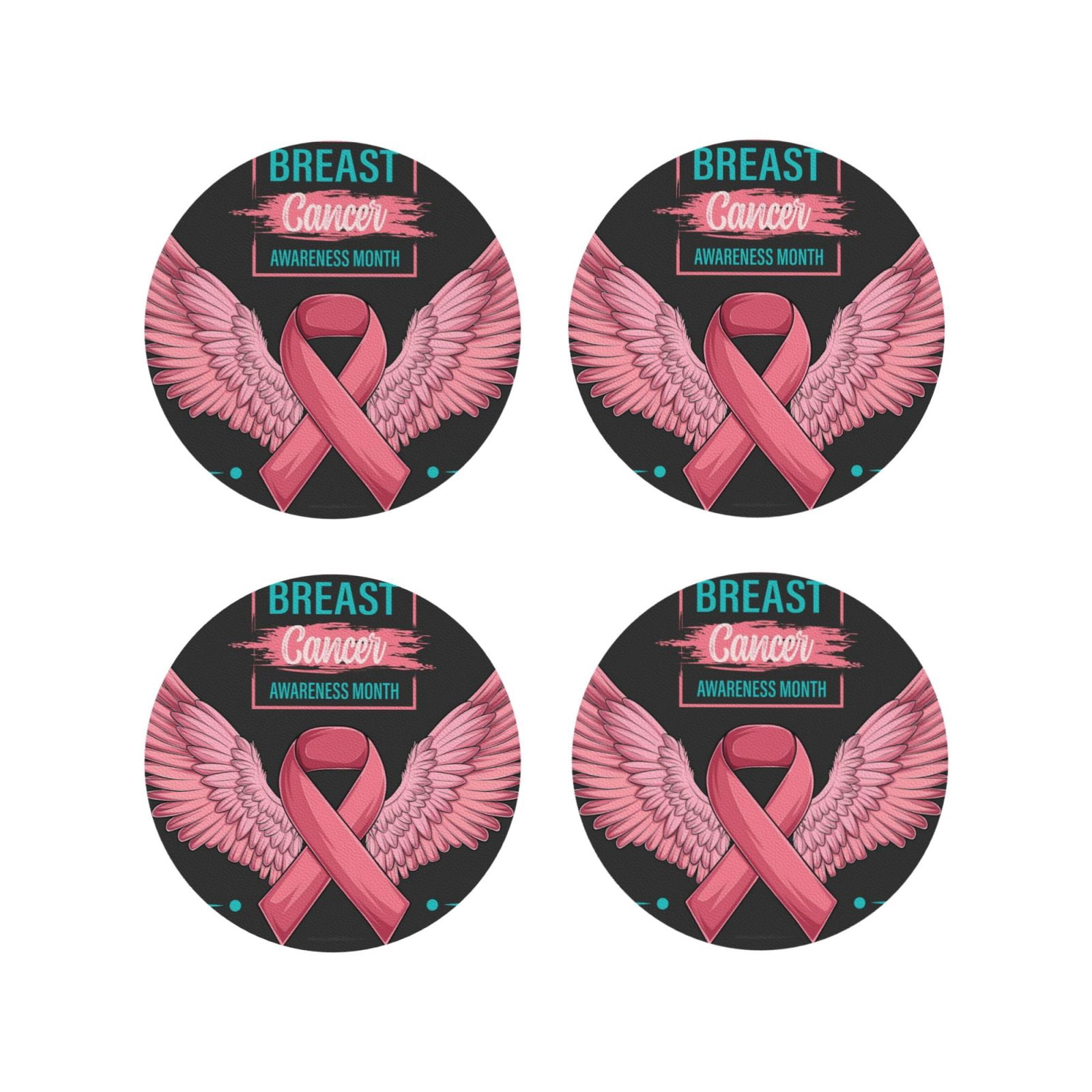 Kdxio Ribbon With Angel Wings Funny Coasters,4 Pcs Leather Coasters ...