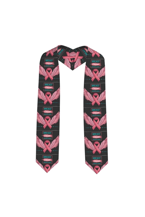 Ribbon With Angel Wings Graduation Stole Class, Graduation Sash, Unisex Adult 36" Academic Commencements-Sharp Corner