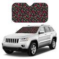 Kdxio Ripe Red Cherry Print Windshield Sun Shade, Foldable Sun Blocker