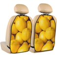 thumbnail image 1 of Kdxio Ripe Yellow Lemon Print 2 Pack Car Kick Mat Seat Cover Back Protector Mat with Pockets for Organizer Backseat Protector and Storage Anti Kick Pad for Vehicles, 1 of 9