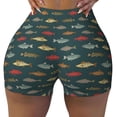 thumbnail image 1 of Kdxio River Freshwater Fish Print Workout Shorts for Women Seamless Soft Smooth Gym Yoga Scrunch Active Shorts, 1 of 5