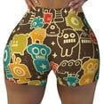 thumbnail image 1 of Kdxio Robot and Monsters Print Workout Shorts for Women Seamless Soft Smooth Gym Yoga Scrunch Active Shorts, 1 of 9