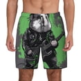 thumbnail image 1 of Kdxio Rock Guitar Guinea Pig Print Men's Swim Trunks with Compression Liner 7 Inch Inseam Quick Dry Swim Shorts, 1 of 5