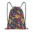 thumbnail image 1 of Kdxio Rock Music Print Drawstring Backpack Bag,Waterproof Draw String Back Sack, Gym Drawstring Bags Swim Bag For Unisex, 1 of 5