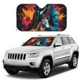thumbnail image 1 of Kdxio Rock Skull Singer Print Windshield Sun Shade, Foldable Sun Blocker for Car,Truck,SUV Automotive Interior Sun Protection,Reflective Shade for Front Windshield(Small), 1 of 6