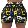 thumbnail image 1 of Kdxio Rock Your Socks Print Workout Shorts for Women Seamless Soft Smooth Gym Yoga Scrunch Active Shorts, 1 of 5