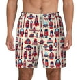 thumbnail image 1 of Kdxio Rocket Pattern Print Men'S Swim Trunks With Compression Liner 7 Inch Inseam Quick Dry Swim Shorts, 1 of 7