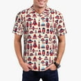 thumbnail image 1 of Kdxio Rocket Pattern Print Men's Short Sleeve Polo Shirt,Midweight Men's Shirt, 1 of 6