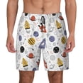 thumbnail image 1 of Kdxio Rocket Planets Print Men'S Swim Trunks With Compression Liner 7 Inch Inseam Quick Dry Swim Shorts, 1 of 7
