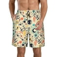 thumbnail image 1 of Kdxio Rockets Pattern Mens Casual Shorts - Drawstring Summer Beach Sports Shorts for Men, 1 of 9