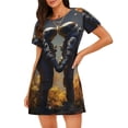 thumbnail image 1 of Kdxio Romantic Flower Astronaut Couple Pattern Womens Short Sleeve Sleepshirt Scoopneck Cute Nightdress Ruffle Comfy Nightgown, 1 of 6