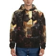 thumbnail image 1 of Kdxio Romantic Flower Lion Couple Print Mens Casual Hooded Collar Drawstring Hoodies Pullover Sweatshirts Casual Long Sleeve Shirts-Medium, 1 of 7