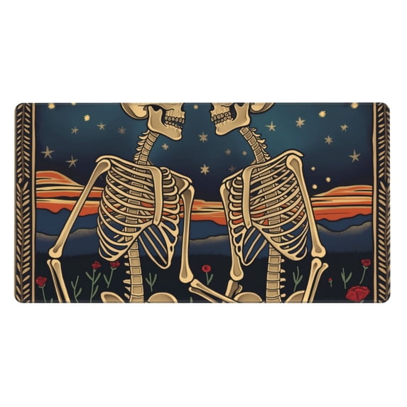 Kdxio Romantic Skeletons Under Moon Print Large Gaming Mouse Pad,Non-Slip Base,Water Resist Keyboard Pad for Gamer,Office & Home,29.5 x 15.8 in