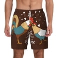 thumbnail image 1 of Kdxio Rooster And Chicken Print Men'S Swim Trunks With Compression Liner 7 Inch Inseam Quick Dry Swim Shorts, 1 of 7