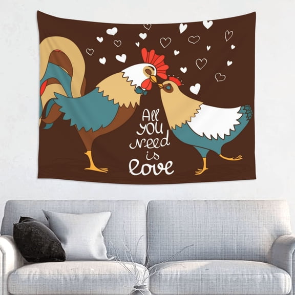 Kdxio Rooster And Chicken Wall Hanging Tapestries Banner For Bedroom College Dorm Home Living Room Party Decor 29X37 In