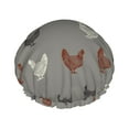 thumbnail image 1 of Kdxio Rooster Print Shower Cap for Women,Elastic and Reusable,Double Waterproof Layers Bathing Hat, 1 of 9