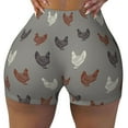 thumbnail image 1 of Kdxio Rooster Print Workout Shorts for Women Seamless Soft Smooth Gym Yoga Scrunch Active Shorts, 1 of 9