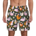 thumbnail image 1 of Kdxio Roosters And Chicks Print Men'S Swim Trunks With Compression Liner 7 Inch Inseam Quick Dry Swim Shorts, 1 of 7