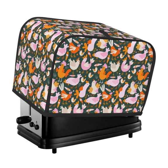 Kdxio Roosters and Chicks Print Toaster Cover Bread Machine Cover Fits for Most Standard 2 Slice Toasters,Keep Toaster Free From Dust And Fingerprint Oven Dustproof Cover