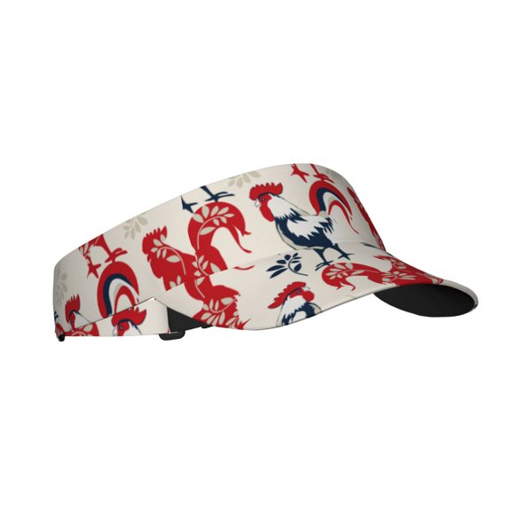 Kdxio Roosters Print Sun Visor Hat Golf Visor Adjustable Velcro Outdoor Sports Cap For Men Women
